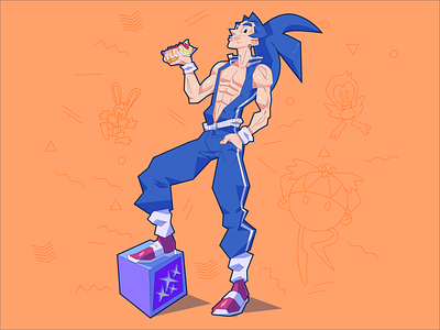 Sonic the human abstraction artwork character character design design illustration vector