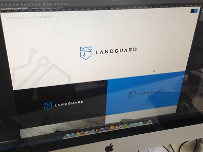 Landguard Branding blue branding circuit crown logo shield tech techy