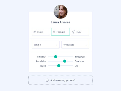 Makings of a Customer Persona clean green persona ui ux