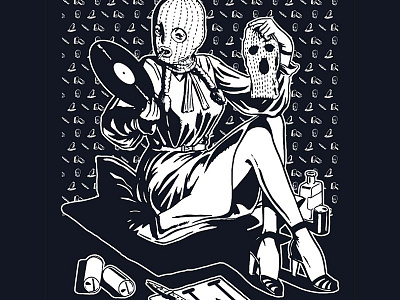 Pin Up Riot gig illustration illustrations merch music record riot t shirt design vinyl