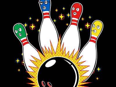 Intruder Bowling 50s band bowling merchandise punk punk rock vectorial vectorillustration