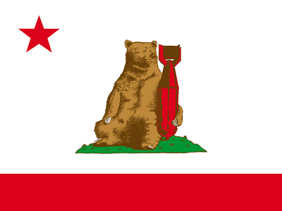 California bear bomb branding california flag merch