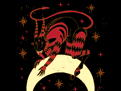 Devil band devil merch moon screenprint star