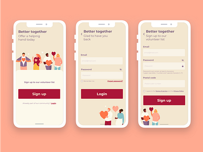 Better together: Volunteer app (sign up process)