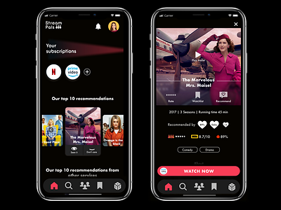 Streaming services recommendations app