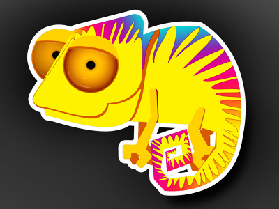 New Visualead Mascot icon qr code chameleon yellow