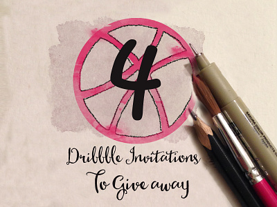 4 Dribbble Invitations invitations