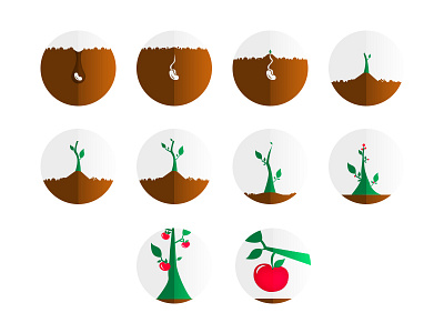 Growth icons set icons