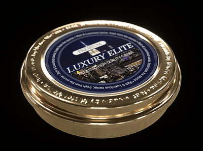 Luxury Elite Caviar Tin 3d 3d modeling cinema 4d direction graphic design product design promotional visuals