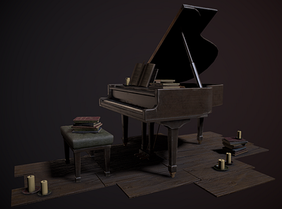 Piano 3dmodel art artist atmosphere game idea illustration marmoset maya modeling music piano render substance painter texture