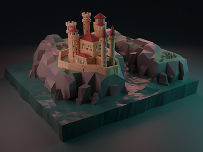 Castle artist b3d blender blender3d blender3dart low low poly low poly lowpoly modeling