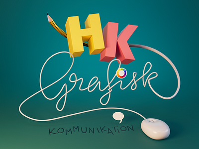 HK Grafisk - #1 of 3 3d illustration lettering typography