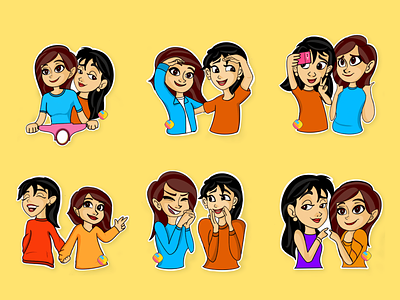 Friendship Day Stickers vector