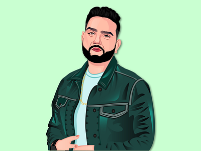 Karan Aujla vector portrait illustration