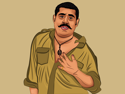 Dasamoolam Damu (Suraj Venjaramoodu) Vector Portrait