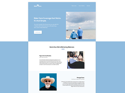 Elder Care Home Page design elder eldercare elderly graphic design home page homepage homepage design landing page landing page design landingpage logo logotype typography ui uidesign web design webdesign website website design