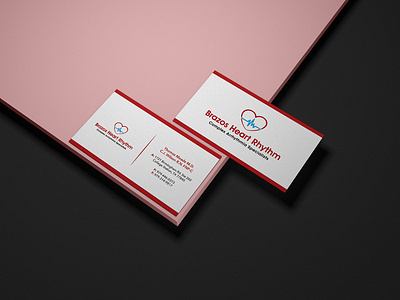 Brazos Heart Rhythm - Business card Mockup adobe illustrator adobe photoshop branding bright business card business card design colorfull design designer font design graphicdesign identity identity branding identity design illustration mockup stationery stationery design typography vector