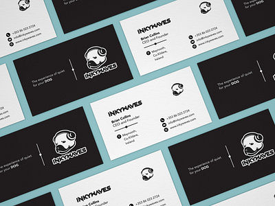 InkyWaves - Business Card Design branding business card design business card mockup business card template businesscard design dog dog illustration dog logo dogdesign doggy dogs graphic design graphicdesign graphicdesigner identity mockup sketch typography vector