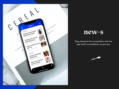 NEW-S iOS App Design (Homepage) app app design app ui branding design graphic design identity illustration ios app ios app design ios application logo new news news app news design news site typography vector web