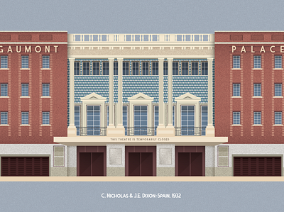 Gaumont Palace Theatre 1930s architecture architecture illustration art deco illustration london theatre