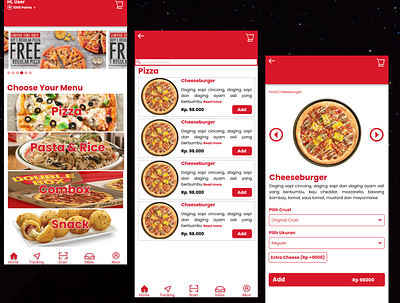 Redesign Pizza hut Indonesia app design typography ui uidesign uiux ux vector