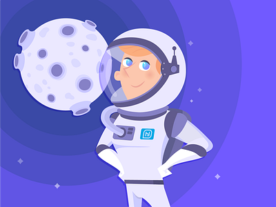 James on a special mission astronaut astronauta character design illustration moon personaje spaceman