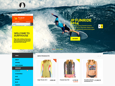 Surfhouse - Free .Psd eCommerce Template ecommerce free freebies psd shop template website