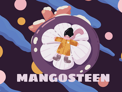 Mangosteen~ fruit illustration purple