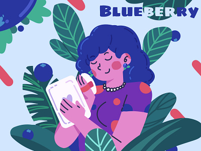 Blueberry blueberry fruit illustration