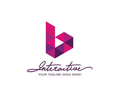 Interactive Logo colorful creative interactive logo logo design purple triangle