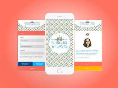 Nibbles & Feasts app mexican mobile design ui ux