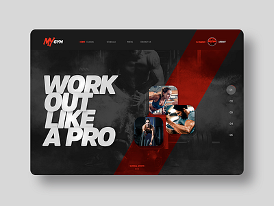 MyGym - workout like a pro app design typography ui ux web website