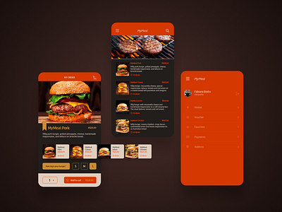 MyMeal - UI concept adobe xd app burger delivery app design flat food food app ui ux web website