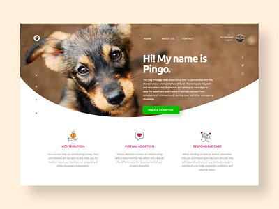 PetLovers - UI concept adobe xd app branding care design dog dogs donation flat landing page ong pet care ui ux web website