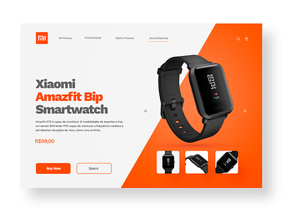 UI concept - Xiaomi Amazfit Bip adobe xd app design flat landing page photoshop smartwatch ui ux web website xiaomi