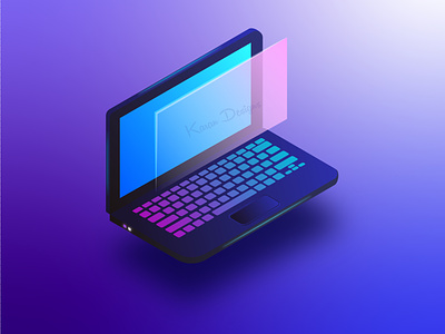 Isometric laptop illustration design