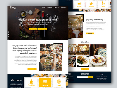 Restaurant website adobe xd french homepage landing page restaurant restaurant website ui design ui ux web design website