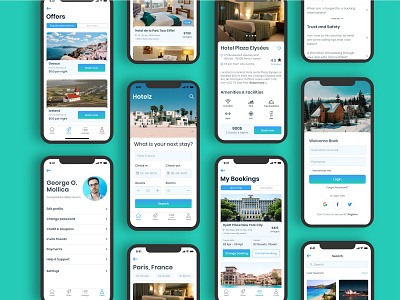 Hotelz- Hotel Booking App adobe xd app app design booking app holiday holiday app hotel app hotel booking app hotel room ios ios app iphone app travel ui design ui ux