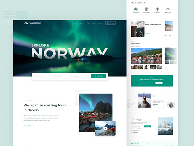 Travel Website - Norway aurora design figma homepage landing page norway tour travel trip web web design website