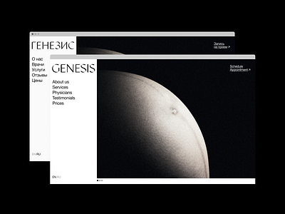 Genesis Website UI black branding identity minimal swiss ui visual web