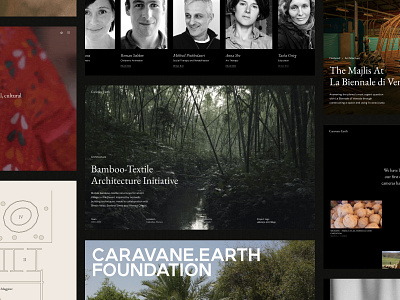 Caravane Earth Foundation Website Design agriculture architecture art desktop screens garamond layout ngo nonprofit typography venice biennale web design website