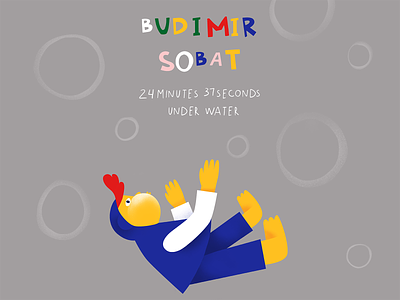 Guinness World Records (Under Water-Budimir Sobat) art digitalart illustration minimalism poster vector