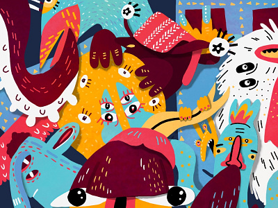 monsters blog flat illustration web