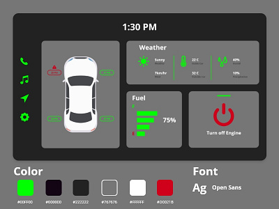 Car Interface car interface design minimal ui ui ux ui design ui designer ux designer