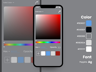 Color Picker design minimal mobile ui ui ux ui design ui designer ux designer