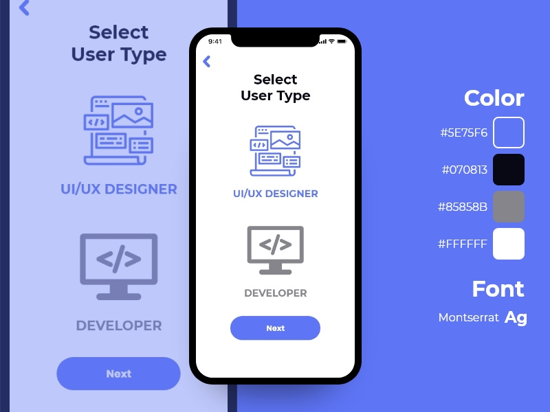 Select User Type by Jherome Eduard on Dribbble