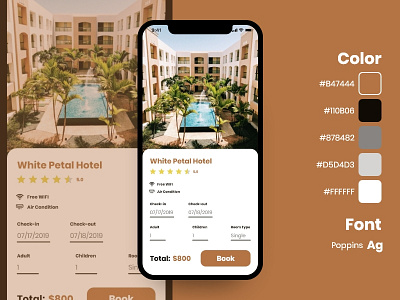 Hotel Booking design minimal mobile ui ui ux ui design ui designer ux designer