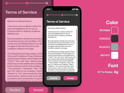 Terms of Service design minimal mobile termofservice ui ui ux ui design ui designer ux designer