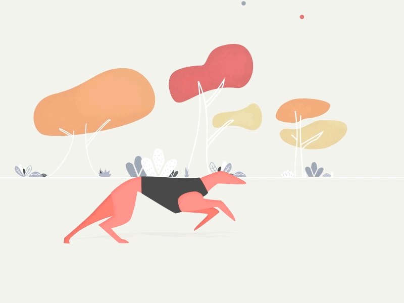 Autumn winds and dirty paws design illustration motion