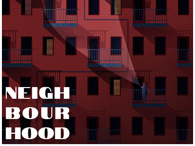 Neighbourhood architecture design graphic design illustration posterdesign